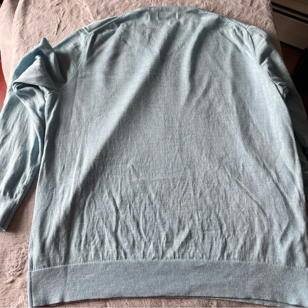 Banana Republic Light Blue V-Neck Men's Sweater merino wool XL